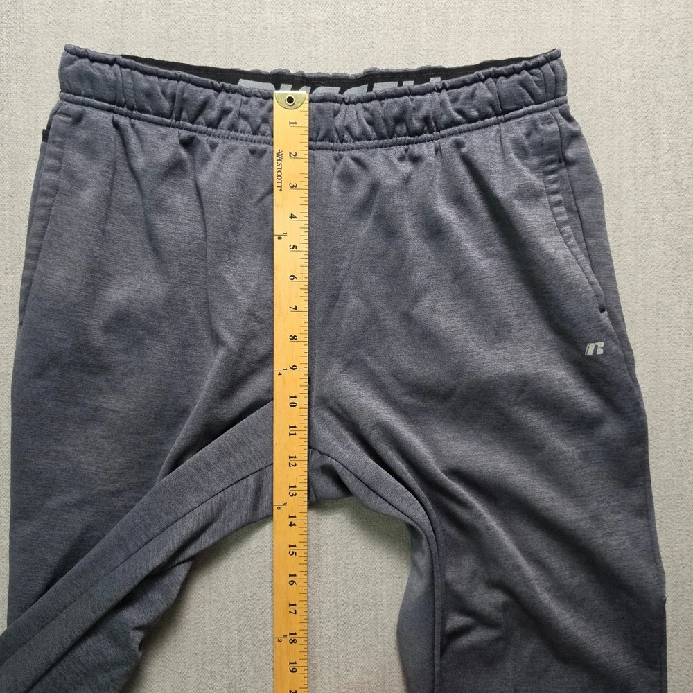 Russell Athletic Joggers Men Large Gray Heathered Tapered Sweatpants